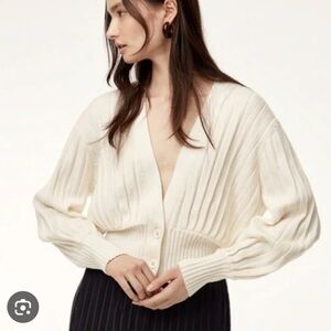 Wilfred Cream Ribbed Cardigan